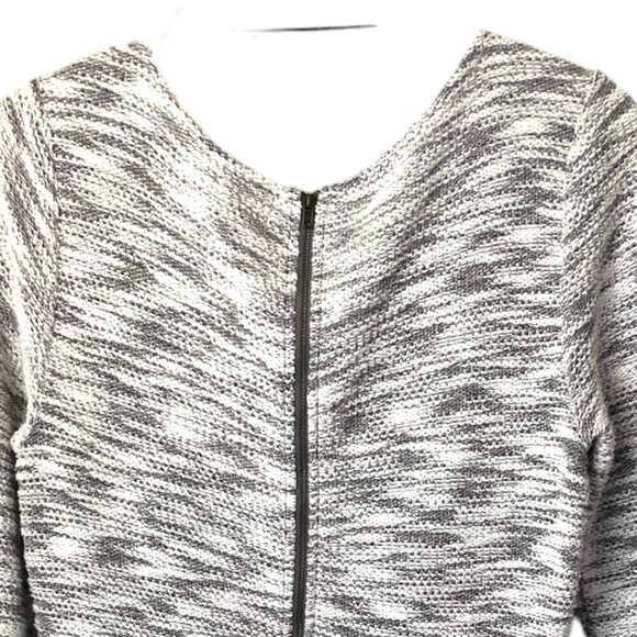 Maison Jules Long Sleeve Scoop Neck Gray/White Metallic Thread Knit Dress Size L - Picture 4 of 13
